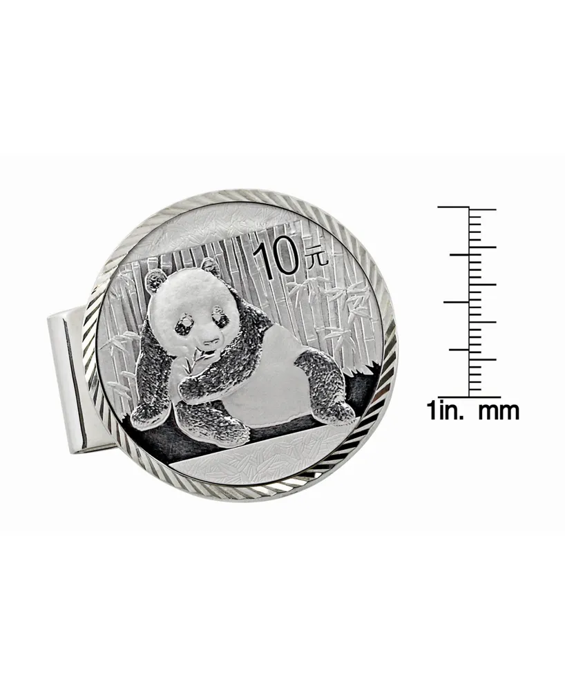 Men's American Coin Treasures Sterling Silver Diamond Cut Money Clip with Silver Panda Coin