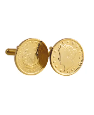 American Coin Treasures Gold-Layered Liberty Nickel Coin Cufflinks
