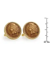 American Coin Treasures Indian Head Penny Rope Bezel Coin Cuff Links