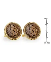 American Coin Treasures 1859 First-Year-Of-Issue Indian Head Penny Rope Bezel Coin Cuff Links