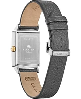 Bulova Men's Frank Sinatra My Way Gray Leather Strap Watch, 29.5 x 47mm