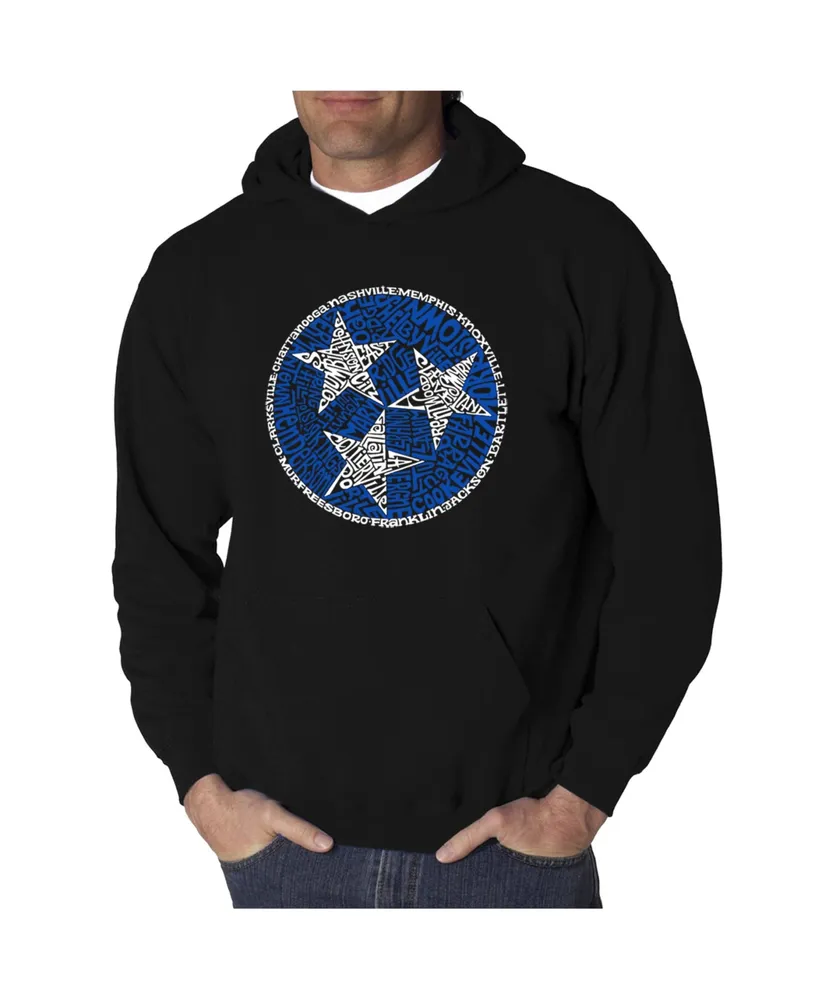 La Pop Art Men's Tennessee Tristar Word Hooded Sweatshirt
