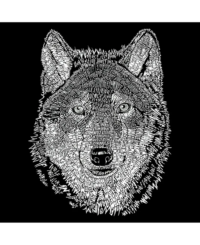 La Pop Art Men's Wolf Word Hooded Sweatshirt