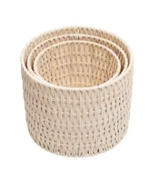 Honey Can Do Set of 3 Metal Frame Nesting Round Rope Baskets