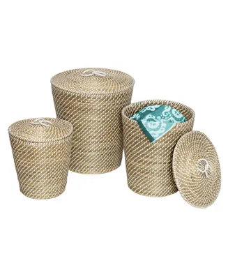 Honey Can Do Set of 3 Nesting Seagrass Snake Charmer's Baskets