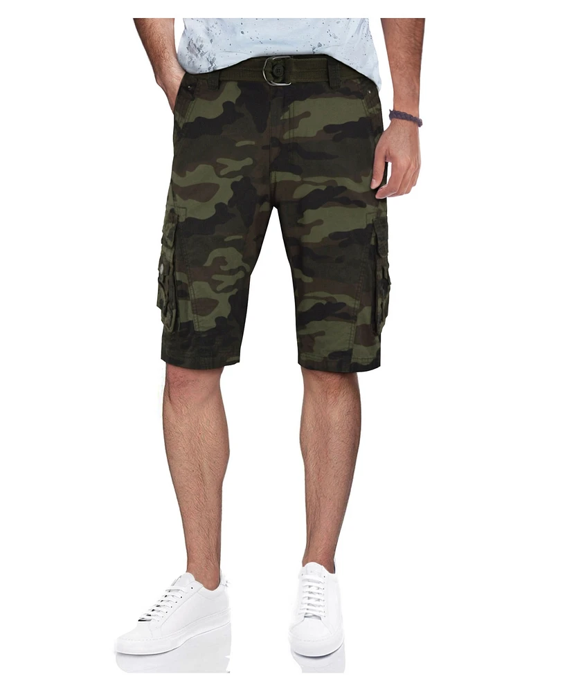 X-Ray Men's Belted Snap Detail Cargo Shorts