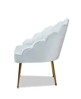 Furniture Cinzia Glam and Luxe Upholstered Seashell Shaped Accent Chair