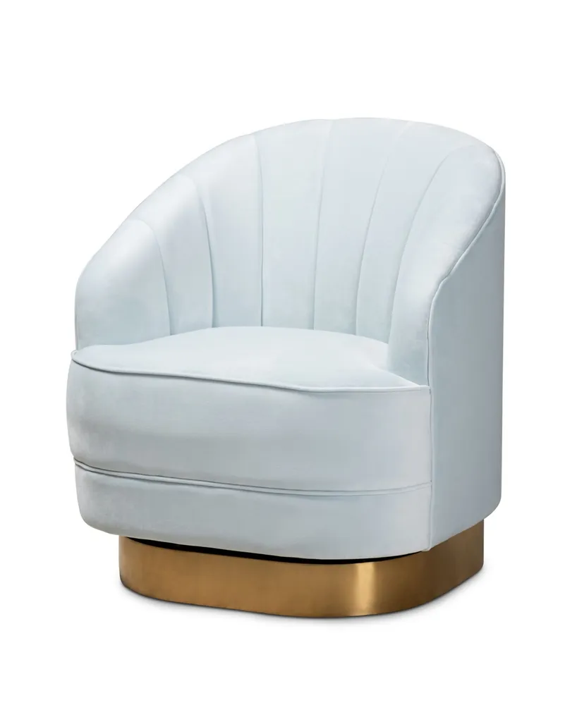 Furniture Fiore Glam and Luxe Upholstered Swivel Accent Chair