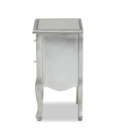 Furniture Catrina Modern Victorian Mirrored Nightstand