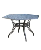 Noble House Cayman Traditional Outdoor Cast Hexagonal Dining Table