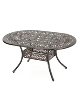 Noble House Lopez Outdoor Cast Oval Dining Table