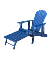 Noble House Hayle Outdoor Reclining Adirondack Chair with Footrest