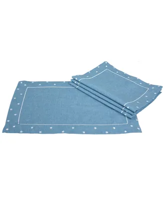 Xia Home Fashions Polka Dot Embroidered Placemats - Set of 4