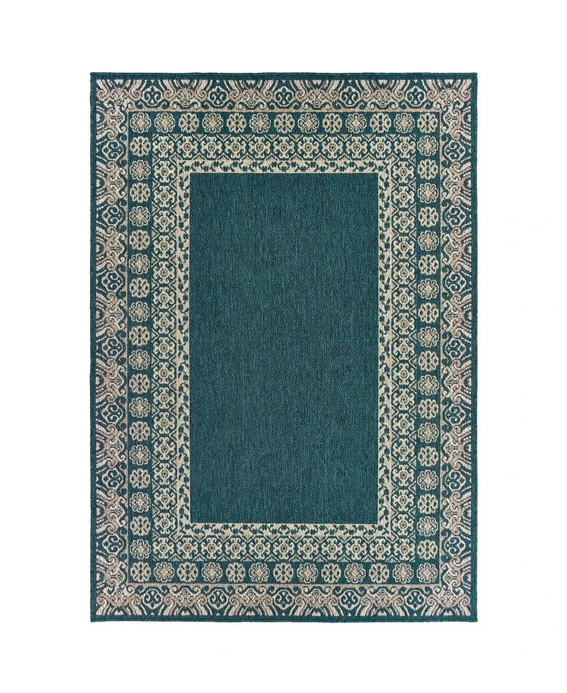 Oriental Weavers Latitude 1503B Blue 6'7" x 9'2" Outdoor Area Rug