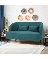 Noble House Nilton Modern Loveseat with Hairpin Legs