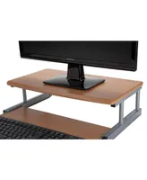 Mind Reader 2 Tier Monitor Stand Riser with Sliding Drawer