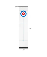 Hey Play Tabletop Curling Game - Portable Indoor Desktop Roll Up Magnetic Competition Board Game With Eight Stones