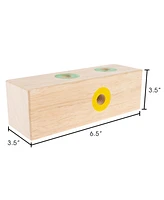 Hey Play Screw Block Toy - Kids Wooden Manipulative With Screws And Screwdriver - Fun Fine Motor Development Activity For Boys And Girls