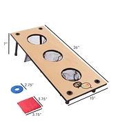 Hey Play 2-In-1 Washer Pitch And Beanbag Toss Set - Indoor Or Outdoor Wooden Classic Team Backyard And Tailgate Party Games For Kids And Adults