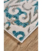 Feizy Keats R3466 Turquoise 7'10" x 11'" Area Rug