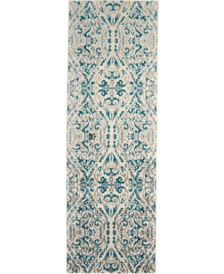 Feizy Keats R3466 Turquoise 2'7" x 8' Runner Rug