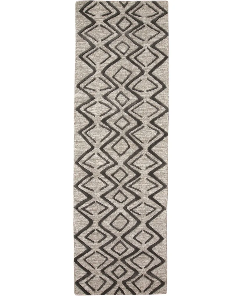 Feizy Enzo R8733 Charcoal 2'6" x 8' Runner Rug