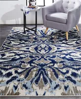 Feizy Milton R3467 Blue 6'7" x 9'6" Area Rug