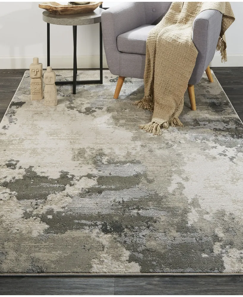 Feizy Prasad R3970 Gray 5' x 8' Area Rug