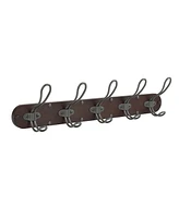 Spectrum Millbrook Wall Mount 5-Hook Wood Rack