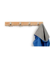 Spectrum Stratford Wall Mount 4-Double Hook Wood Rack