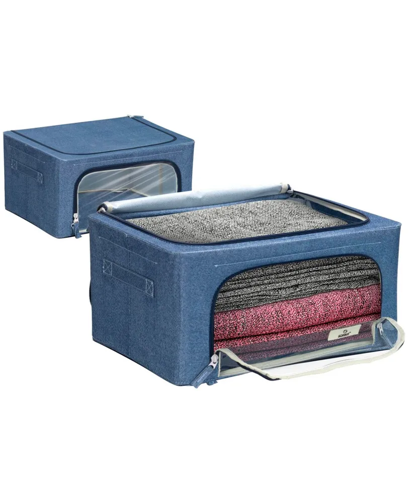 Sorbus Storage Box with Window, Set of 2 , Blue