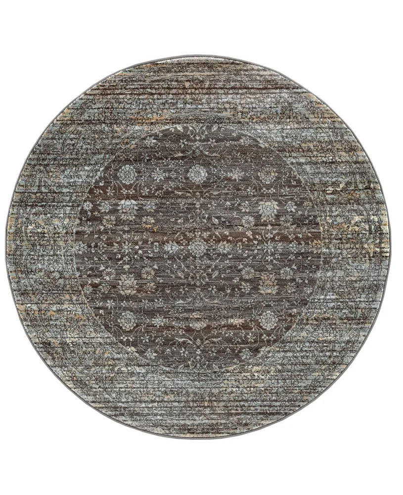 Km Home Silvano Sil- 5'3" x 5'3" Round Rug