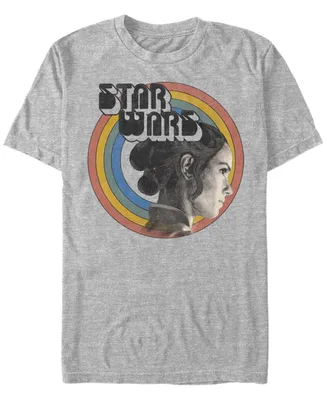 Fifth Sun Men's Star Wars The Rise of Skywalker Rey Vintage-Like Rainbow Short Sleeve T-shirt
