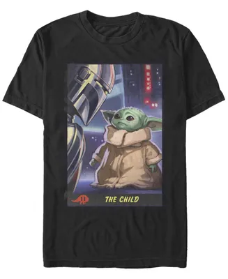 Fifth Sun Men's Star Wars The Mandalorian Child Trading Card Short Sleeve T-shirt