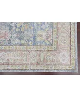 Amer Rugs Century Cen-15 Navy/ Pink 2'6" x 8' Runner Rug