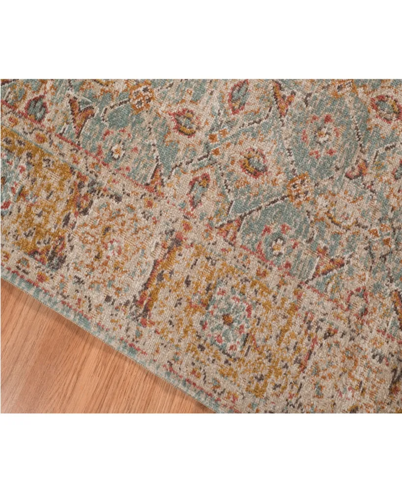 Amer Rugs Eternal Ete-27 Teal/ Gold 5'7" x 7'6" Area Rug