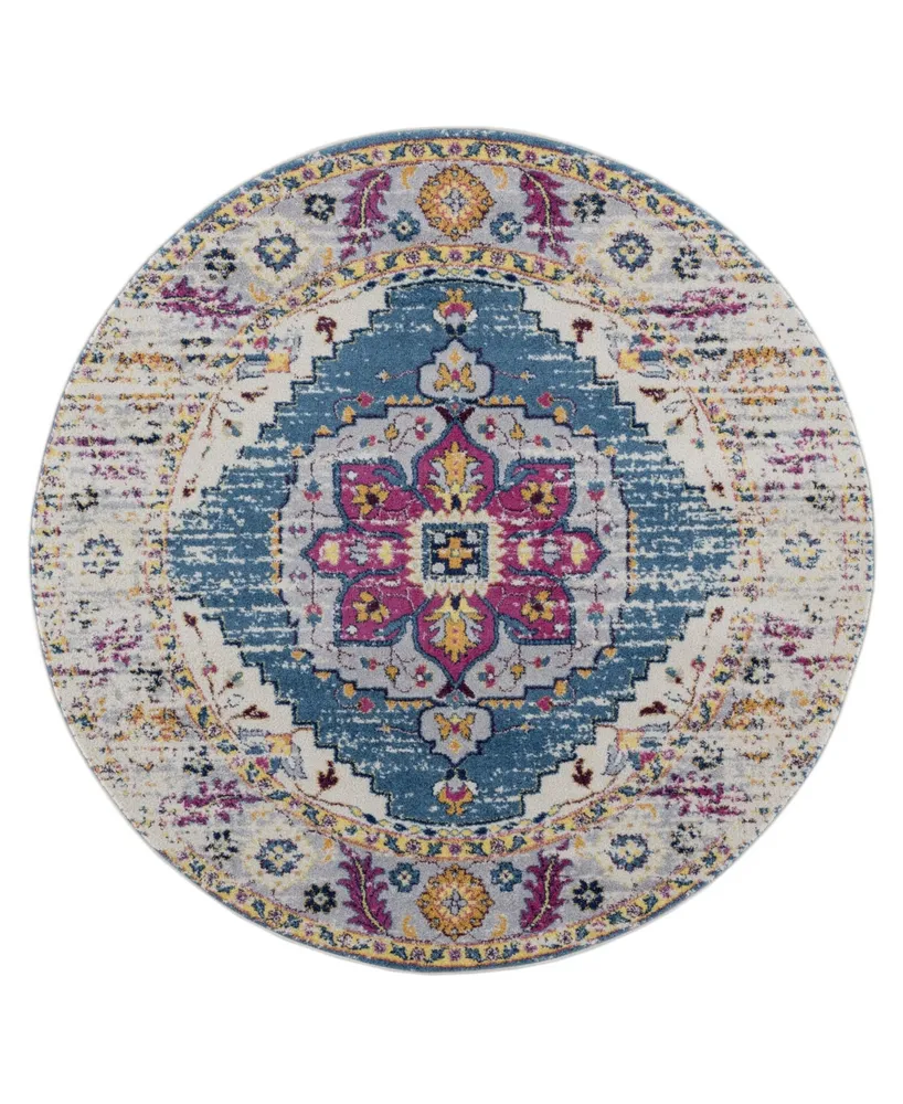 Amer Rugs Manhattan Man-15 Turquoise 6'6" Round Rug