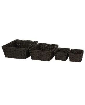 Wicker Storage Baskets, Set of 4