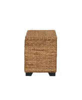 Household Essential Large Curved Wicker Storage Chest with Liner Water Hyacinth