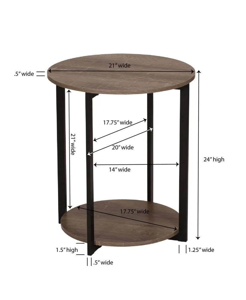 Household Essential Ashwood Low Side Table