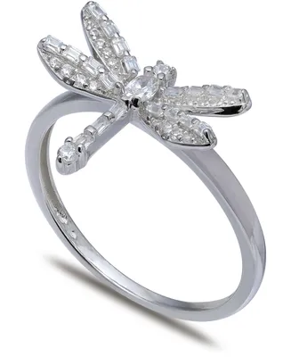 Giani Bernini Cubic Zirconia Dragonfly Ring Sterling Silver, Created for Macy's