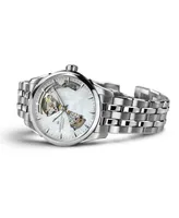 Hamilton Women's Swiss Automatic Jazzmaster Open Heart Stainless Steel Bracelet Watch 36mm