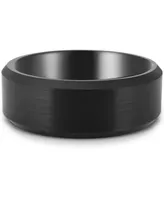 Men's Satin Bevel Band Black Ion-Plated Tantalum