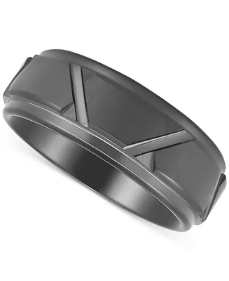 Men's Geometric Band Black Ion-Plated Tantalum