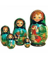 G.DeBrekht 5 Piece Ginger Bread Russian Matryoshka Nested Doll Set