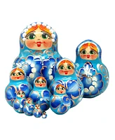 G.DeBrekht Flower In 10 Piece Russian Matryoshka Nested Doll Set