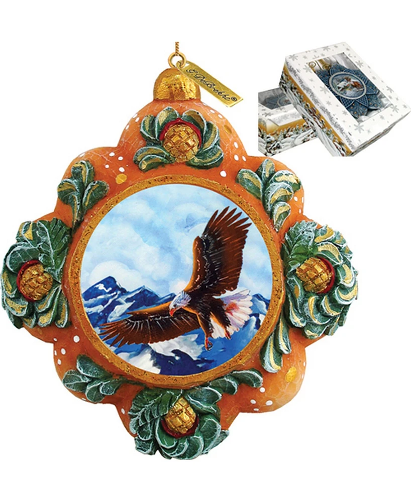 G.DeBrekht Hand Painted Majestic Eagle Scenic Ornament