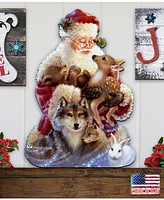 Designocracy by Dona Gelsinger Santa Little Friends Wall and Door Hanger