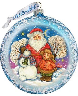 G.DeBrekht Snow Fun Santa Glass Ornament