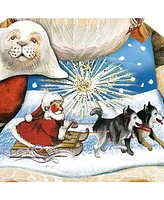 Designocracy Northern Light Santa Christmas Door Hanger